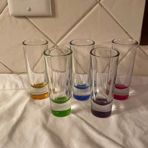 Vintage Retro Rainbow Heavy Bottom Liquor Shot Glasses